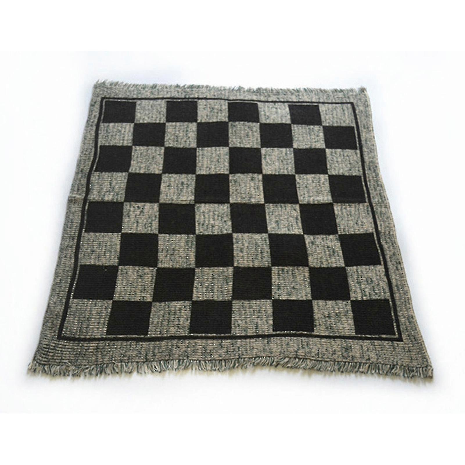 Checkers Game Set 3 In 1 Checkers Board With Reversible Rug For Family Party
