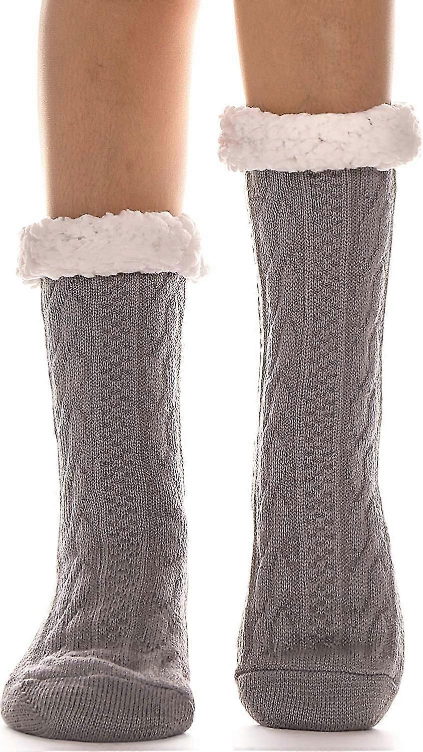 Kvinder Tøfler Sokker Fuzzy Fluffy Cozy Cabin Vinter Fleece Blød Varm Behagelig Tyk Jul