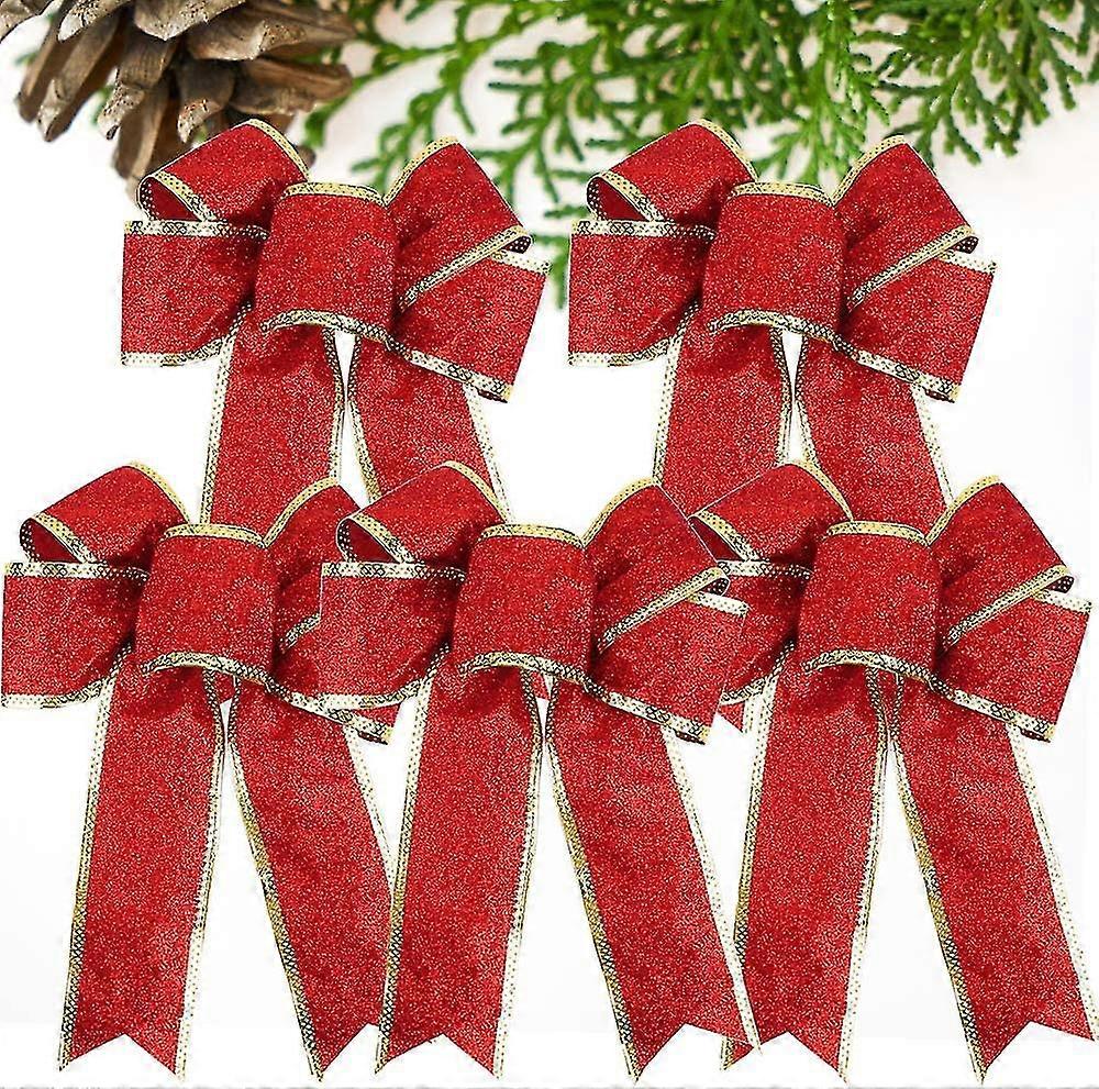 5pcs Heilwiy Butterfly Bows Ribbon Knot Decoration Pendant Tree Ornaments For Gift