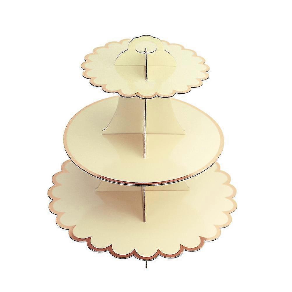 Three-layer Paper Bronzing Cake Stand Craft Dessert Stand Cake Tool