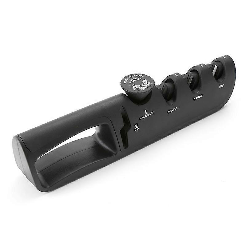 1pcs Knife Sharpener, Non-Slip Base Sharpener, Ergonomic Design, Knife Sharpener for Scissors and Kitchen Knives of Different Sizes(Black)