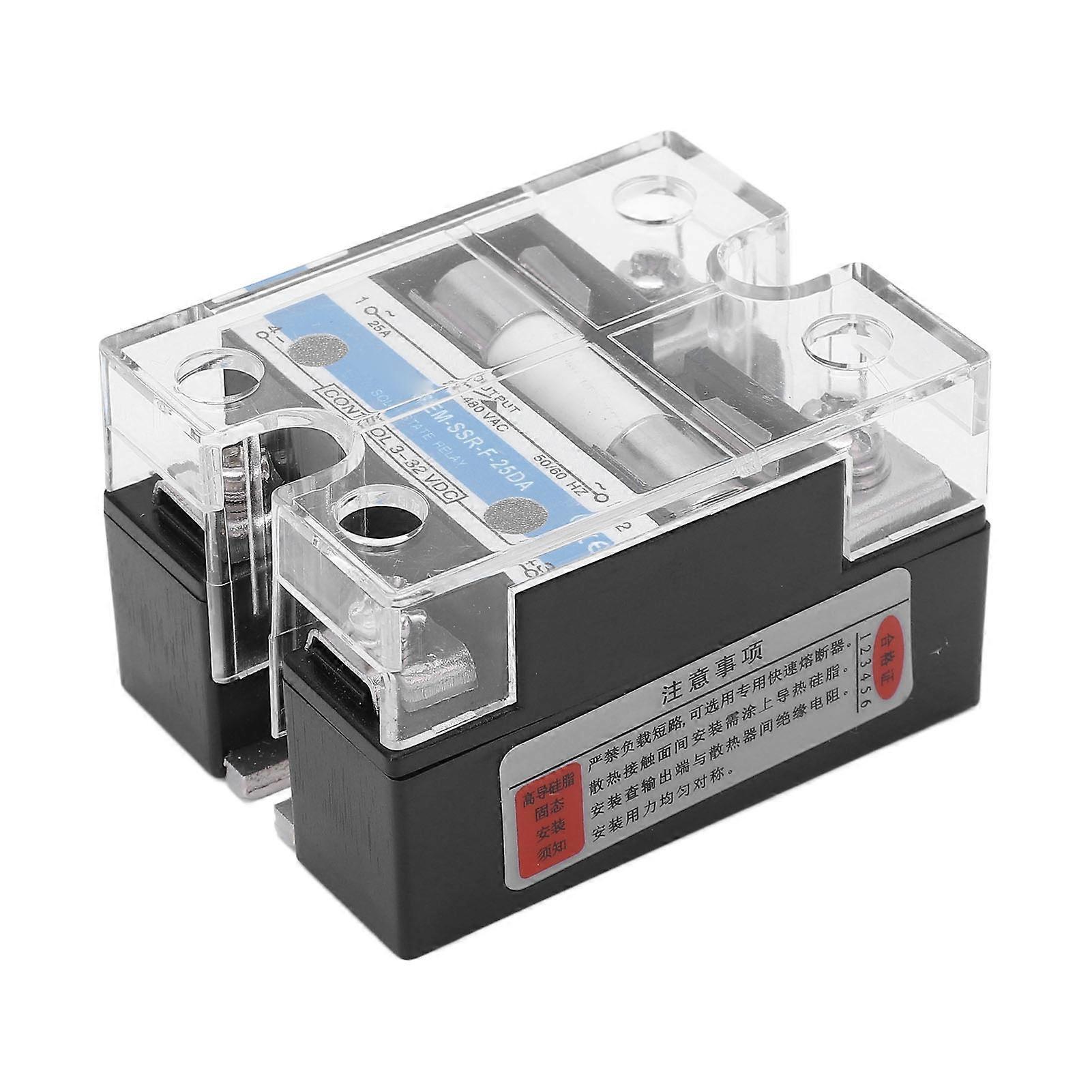 Single Phase Solid State Relay with Fuse Overcurrent Protection High Sensitivity 25DA SSR