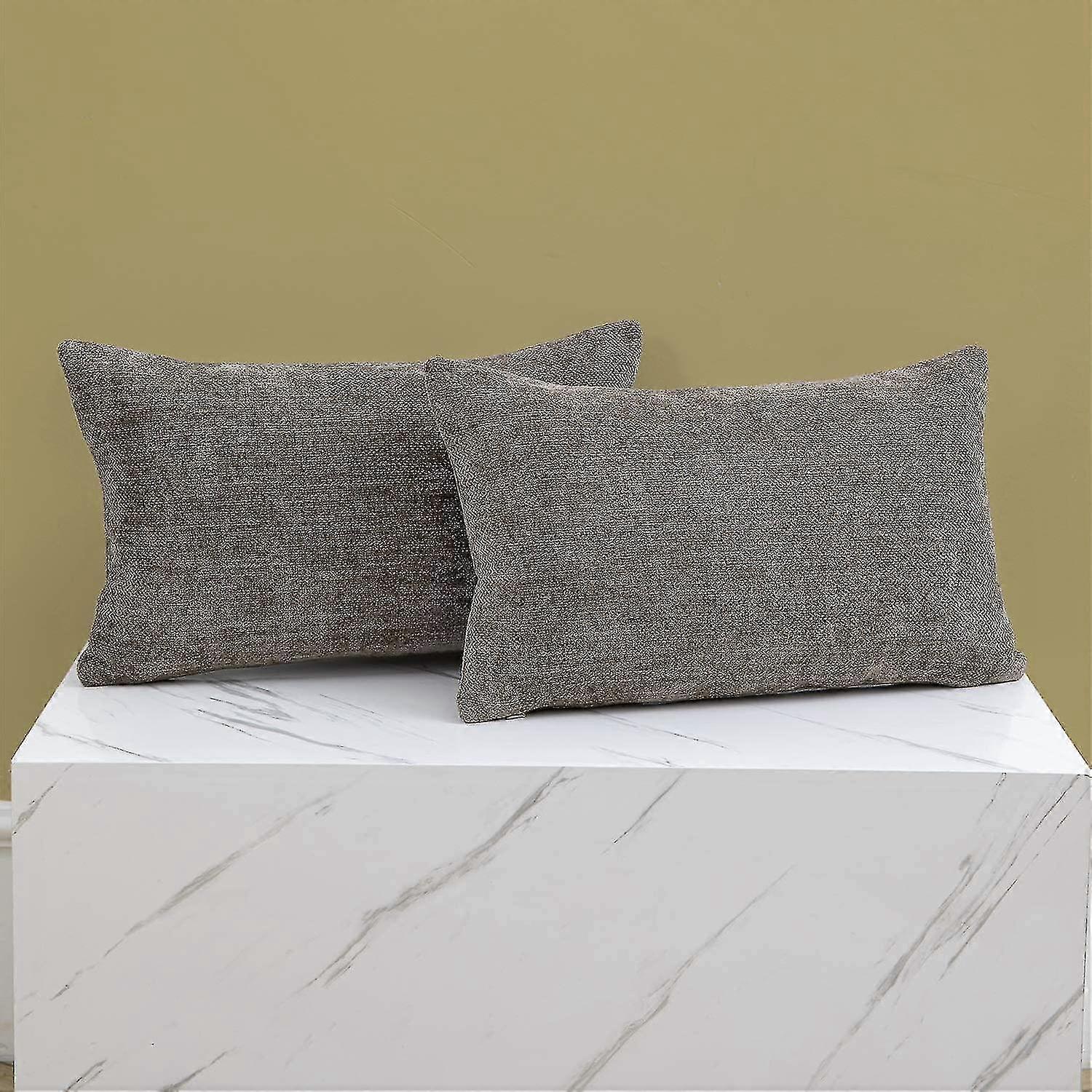 Light Brown Lumbar Pillow Covers 12x20 Inch