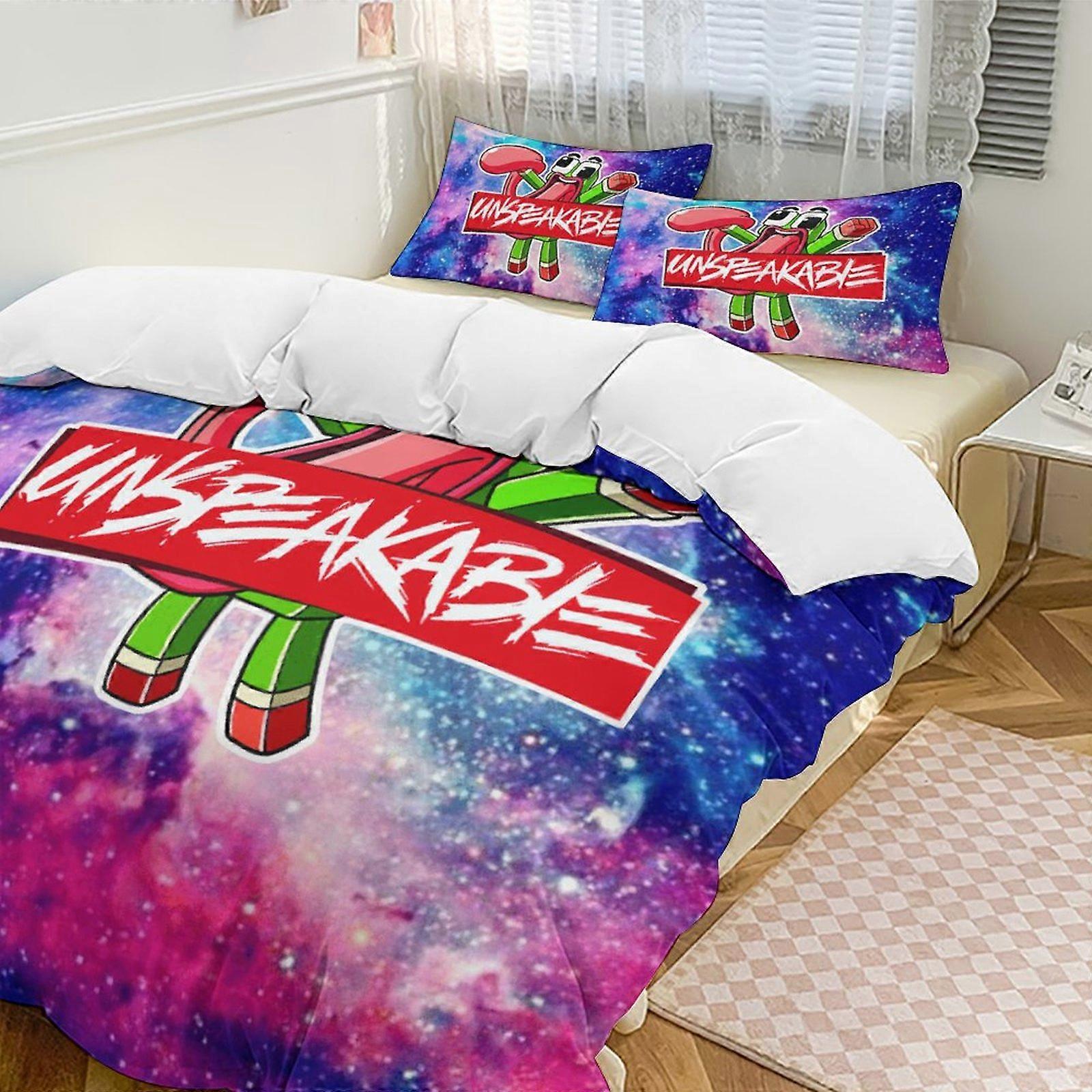 v7548  Bed Sheets Bedding Colorful Galaxy Unspeakable Comforter Set Soft 3 Pcs Twin Bedding Sets Thicken for All Season, 1 Comforter  2 Pillow Shams  