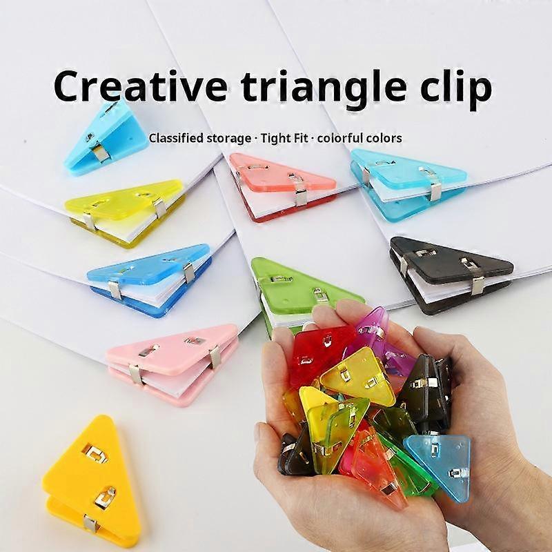 5/10/20Pcs Random Color Corner Clip Plastic Colorful File Folder Triangle Book Clip Dopamine Colorful Creative For Office School