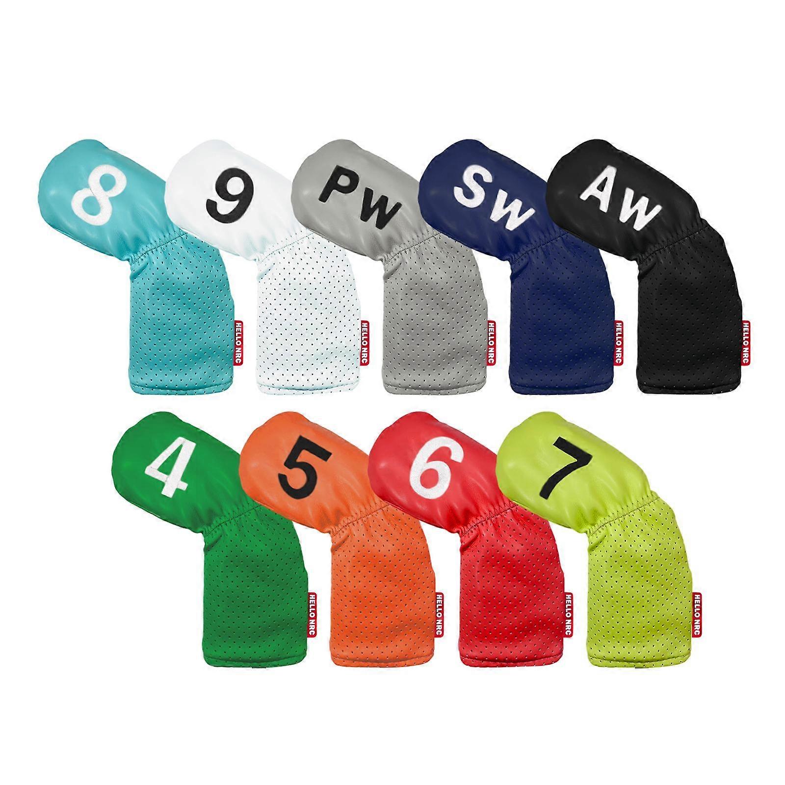 9Pcs Golf Iron Headcover Set Long Neck Fits All Brands Accessories Colorful