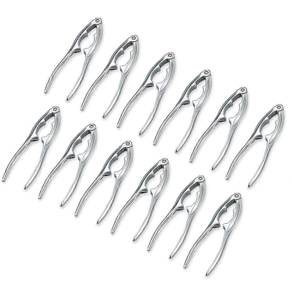 (12 Pack) 6-Inch Lobster Cracker  Nut And Seafood Cracker  Zinc Plated With Chrome Alloy  Professional Crab Crackers