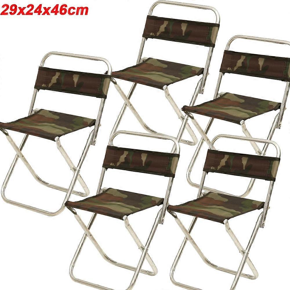 Camouflage Camping Mazza Folding Galvanized Pipe Lined Up Stool Portable Canvas Backrest Chairs Fishing Stool Outdoor Chairs