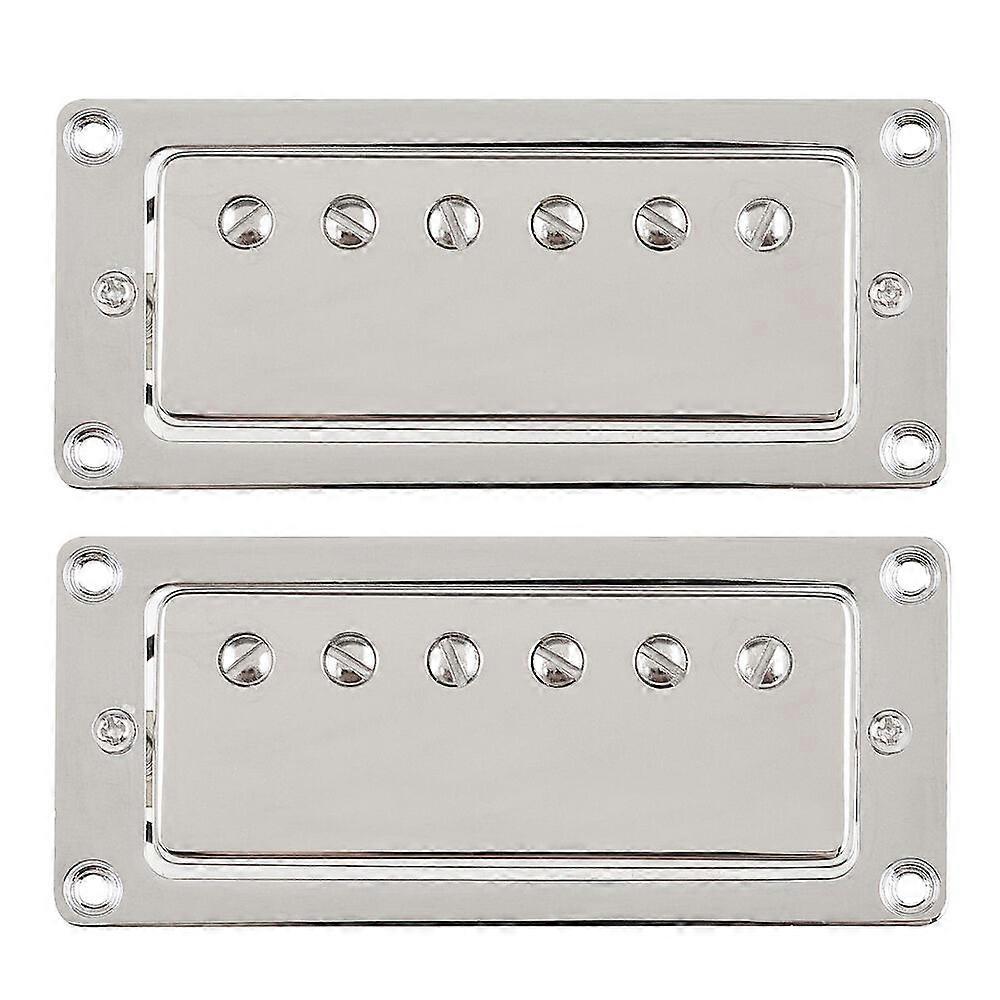 Chrome Guitar Mini Humbucker Pickup Set 6.5K ohms Adjustable Pole Piece