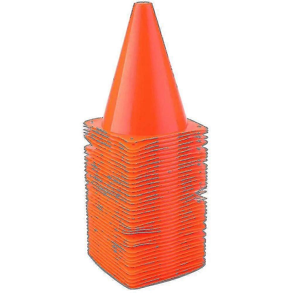 10 حزمة مخروط المرور، البلاستيك كرة القدم التدريب المخاريط للنشاط في الهواء الطلق والأحداث الاحتفالية، البرتقالي