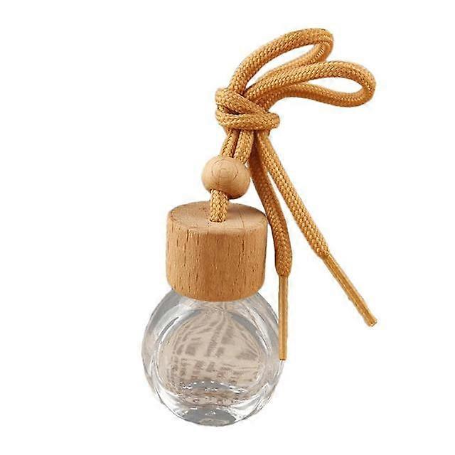 Car Air Freshener Perfume Bottle Car Aromatherapy Essential Oil Empty Bottle Car Hanging Diffuser Bottle Pendant With Wooden