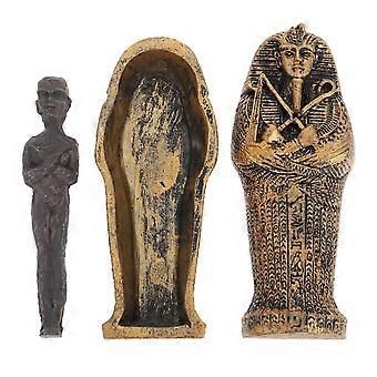1 Set Fish Tank Landscape Decoration Reptile Hiding House Egyptian Mummy Model