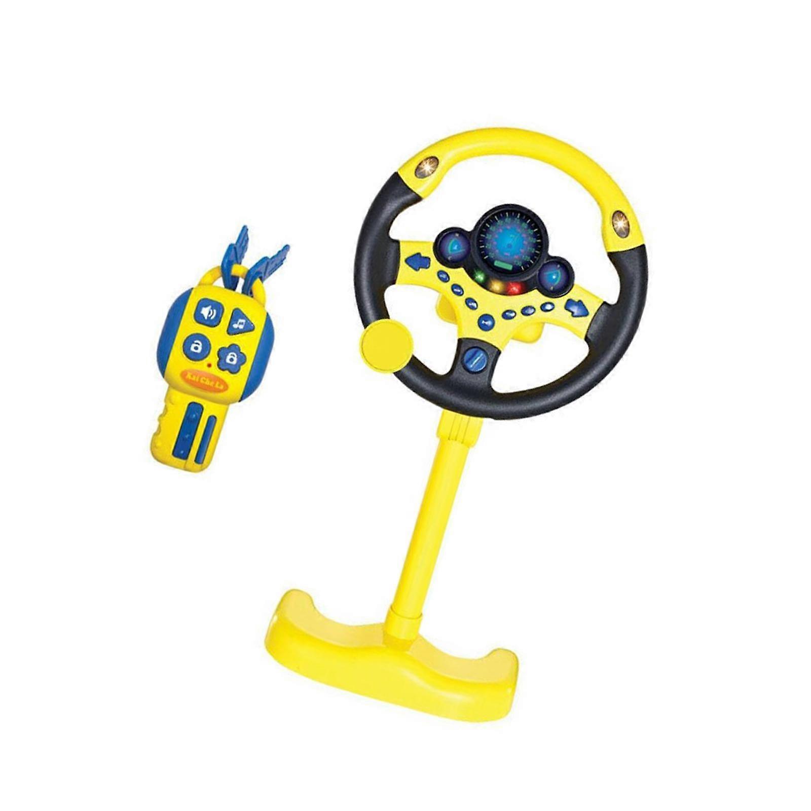 Steering Wheel Pretend Driving Toys Electric Toys for Children Toddlers Baby Yellow