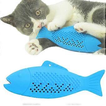 Pet Kitten Fish Shape Toothbrush Silicone Cleaning Grinding Claw Chew Toy Kitty Supplies