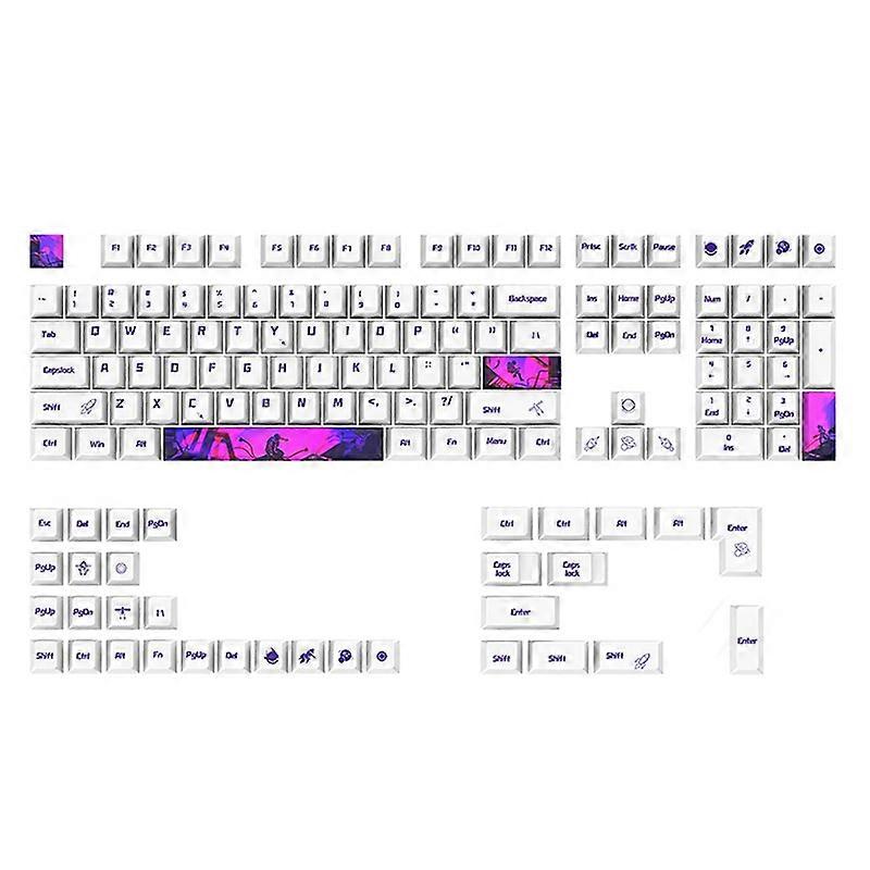 PBT Dye Sub Keycaps 130pcs Cherry Profile Game Keycap Set for Gaming Mechanical