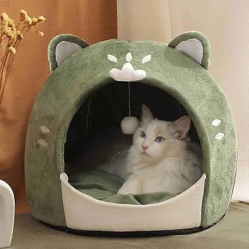 "Cozy Oasis" Cozy Cat-Shaped Plush Pet Bed With Memory Foam Cushion - Soft, Warm Pp Cotton Nest For Small Dogs And Cats