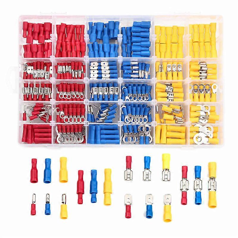 280/480/720PCS Insulated Cable Connector Electrical Wire Assorted Crimp Spade Butt Ring Fork Set Ring Lugs Rolled Terminals Kit