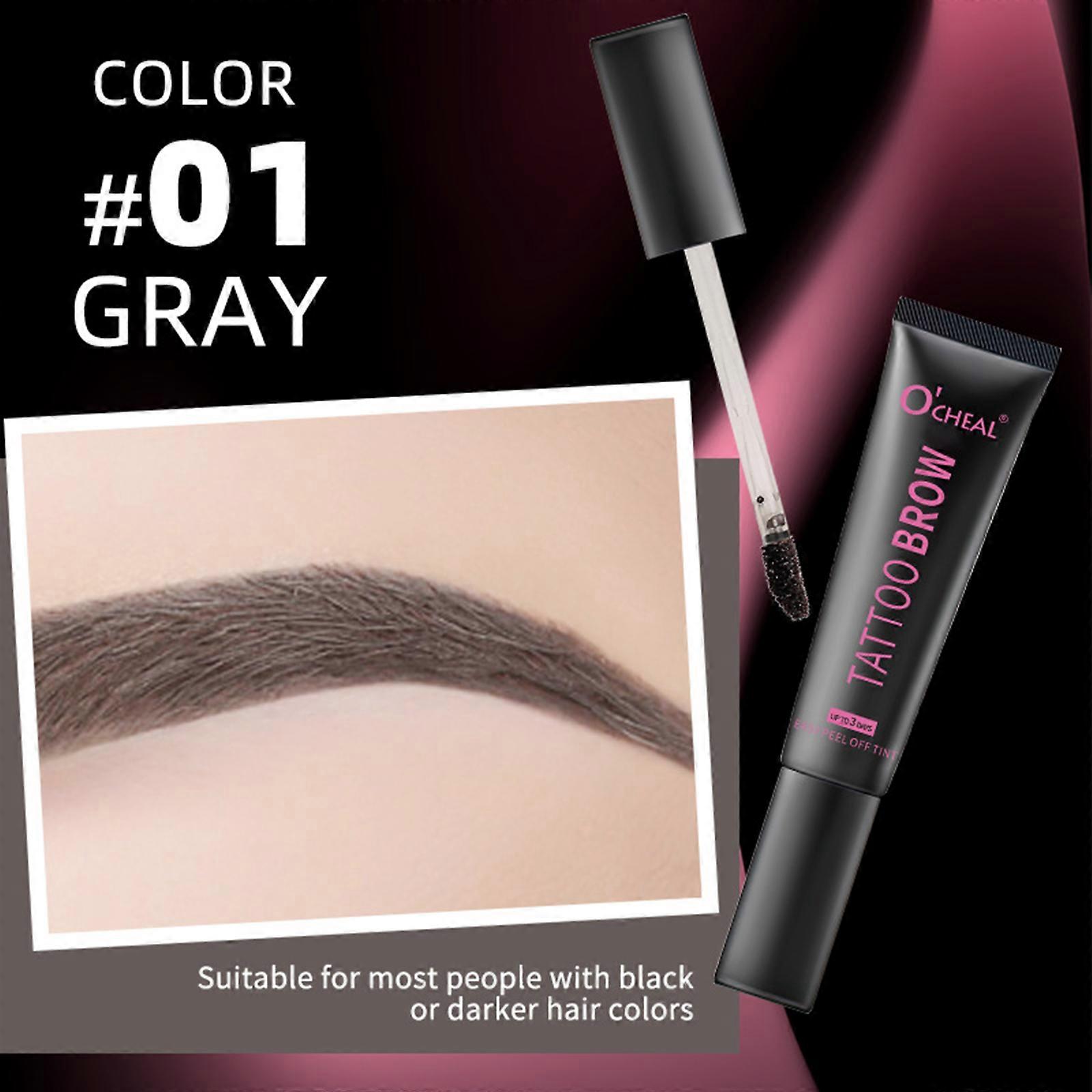 Peel Off Eyebrow Gel, Brow Gel with Eyebrow Stamp Stencils, Semi-Permanent Colour Eyebrow Dye For Sparse Overplucked Eyebrows