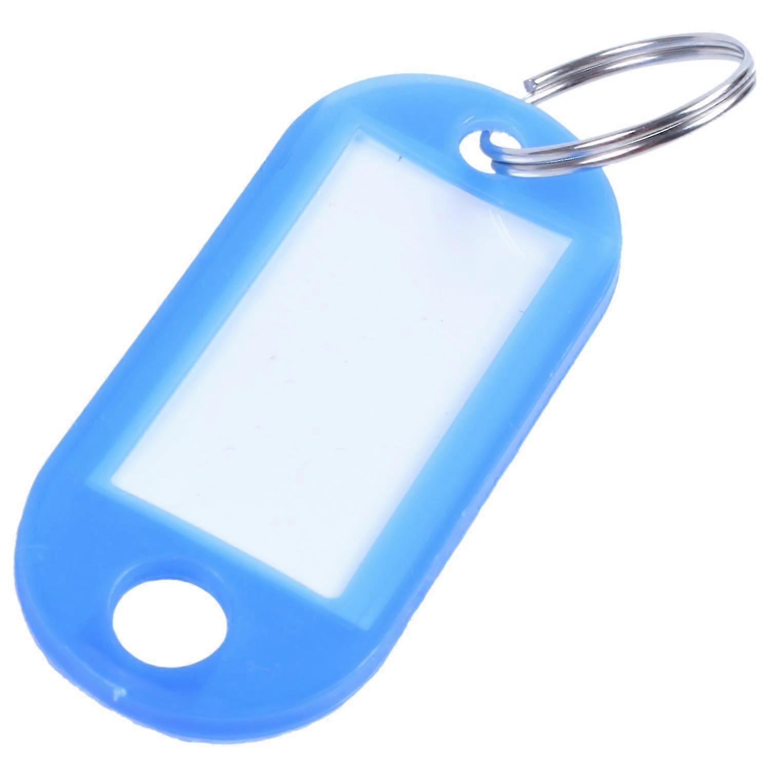 20 Pcs Key Id Label Tags Split Ring Keyring Blue