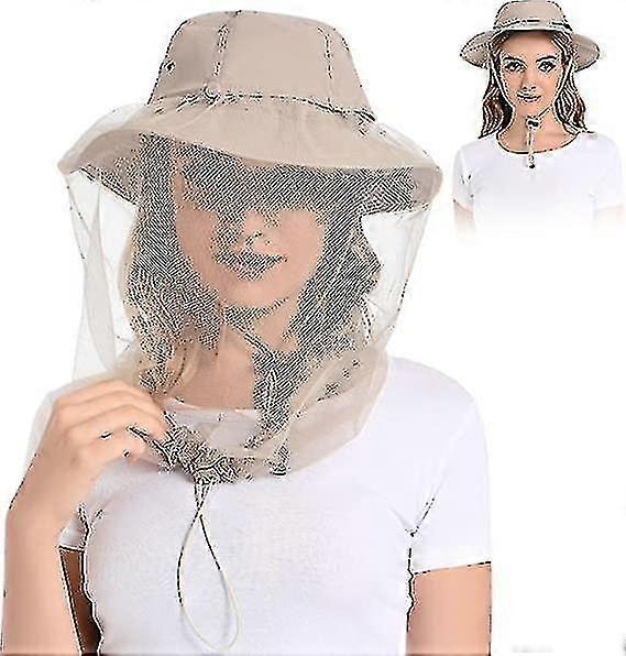 Mosquito Head Net Hat - Bug Cap Upf 50+ Sun Protection With Hidden Netting For Beekeeping Hiking Men Xixi