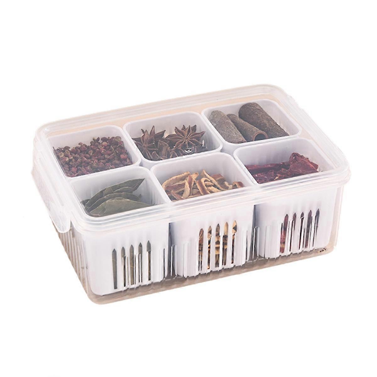 1PC Condiment Jars with Tray with Small Dividers Countertop Spice Organizer Kitchen Storage Contain