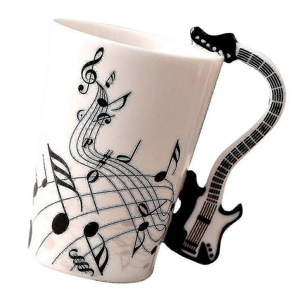 Ceramic Cup Coffee Mug Instrument Mug Creative Gift Black Guitar  TA