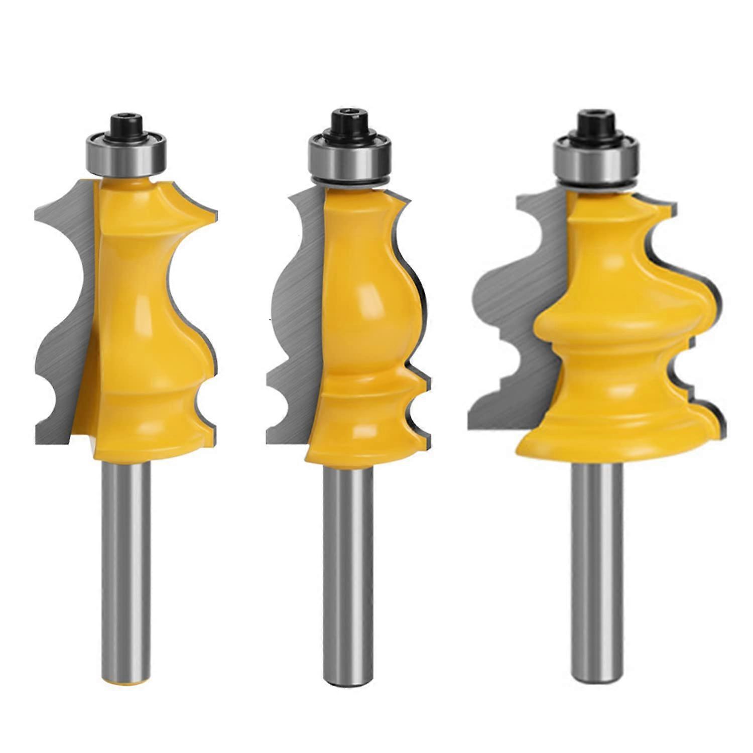 Set of 3 Router Bits 8mm, Router Bits, Woodworking Tools, Engraving Machines, Cutting Machine Tools, For Cutting Wood (8mm)