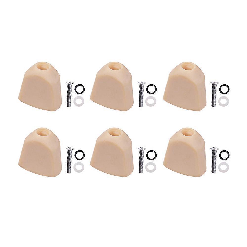 6PCS Tuning Peg Caps Polished Tuner Key Button Cap String Knob Handle with Screws Washer Parts for Acoustic and Electric Guitars