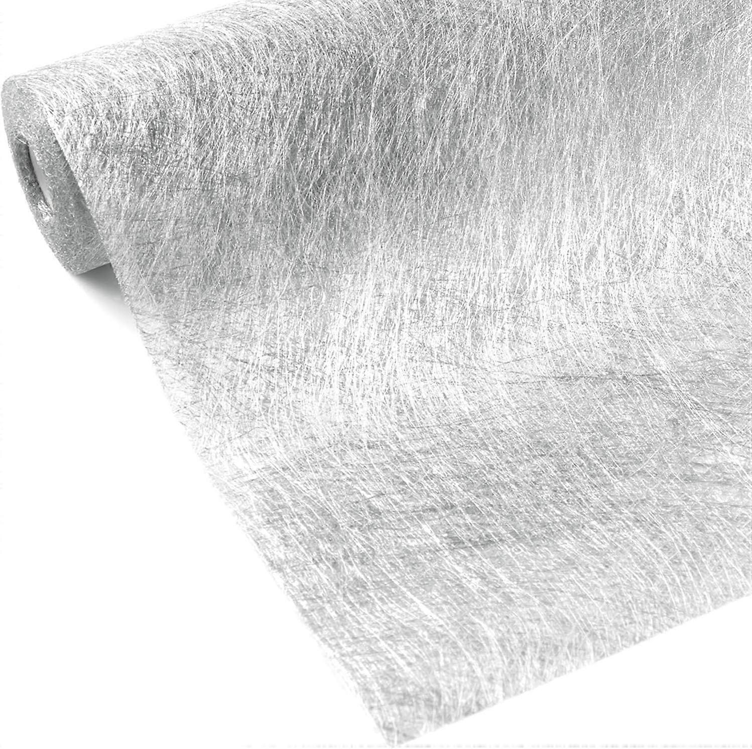 Table Runner,30cmx5m,Double-Sided Silver Metallic Reusable