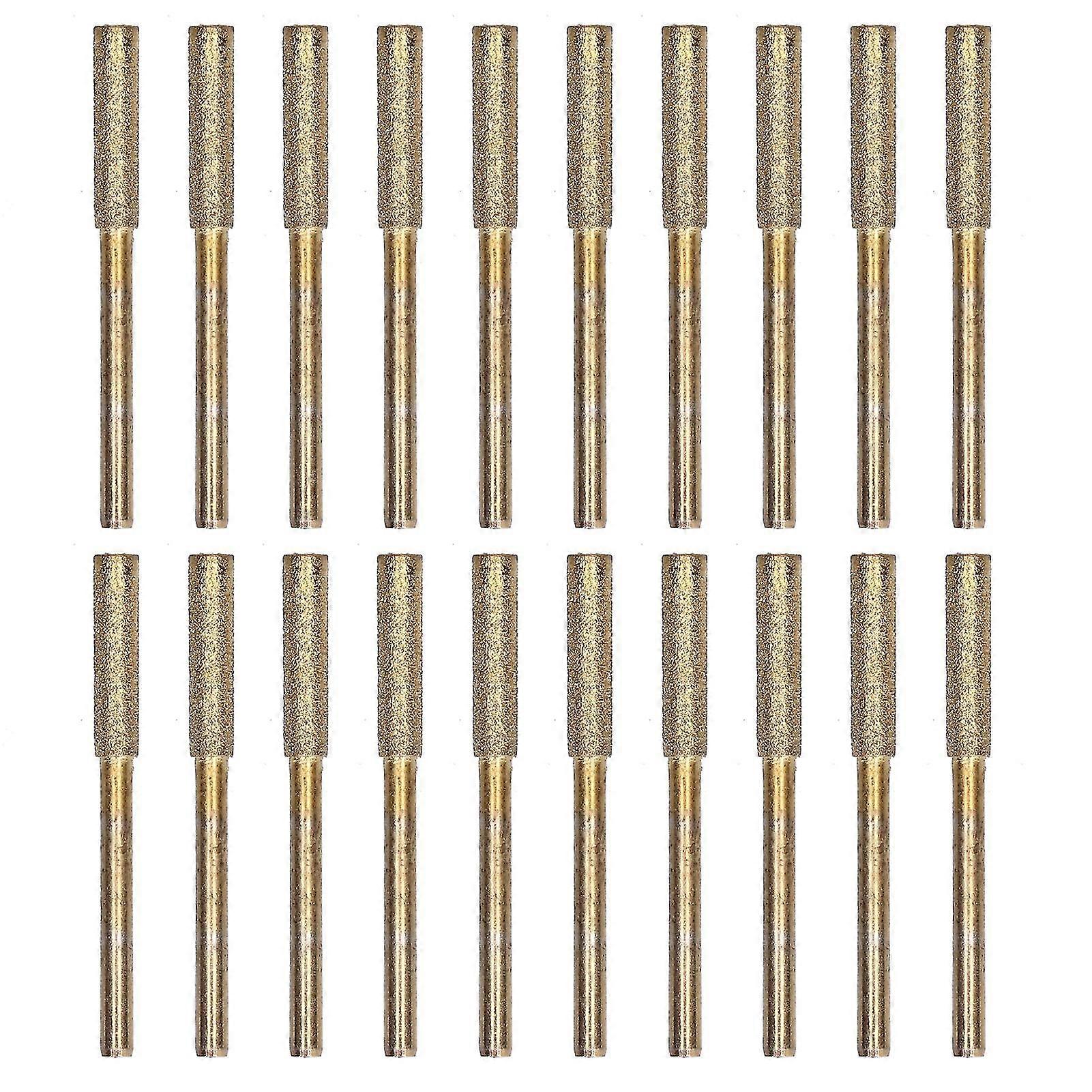 20-Piece Chainsaw Sharpener Burr Grinders Kit for Rotating File Sharpening Tool Set Gold 4mm