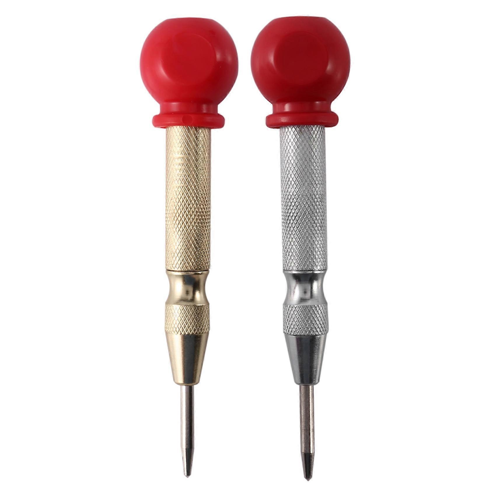 2 Pcs High Speed Center Punch,Center Hole Punch Marker Scriber For Wood,Metal,Plastic,Car Window Puncher Breaker Tool With Cushion Cap And Adjustable