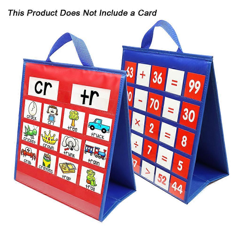 Double Sided & Self-Standing Tabletop Pocket Chart Portable for Classroom or Home