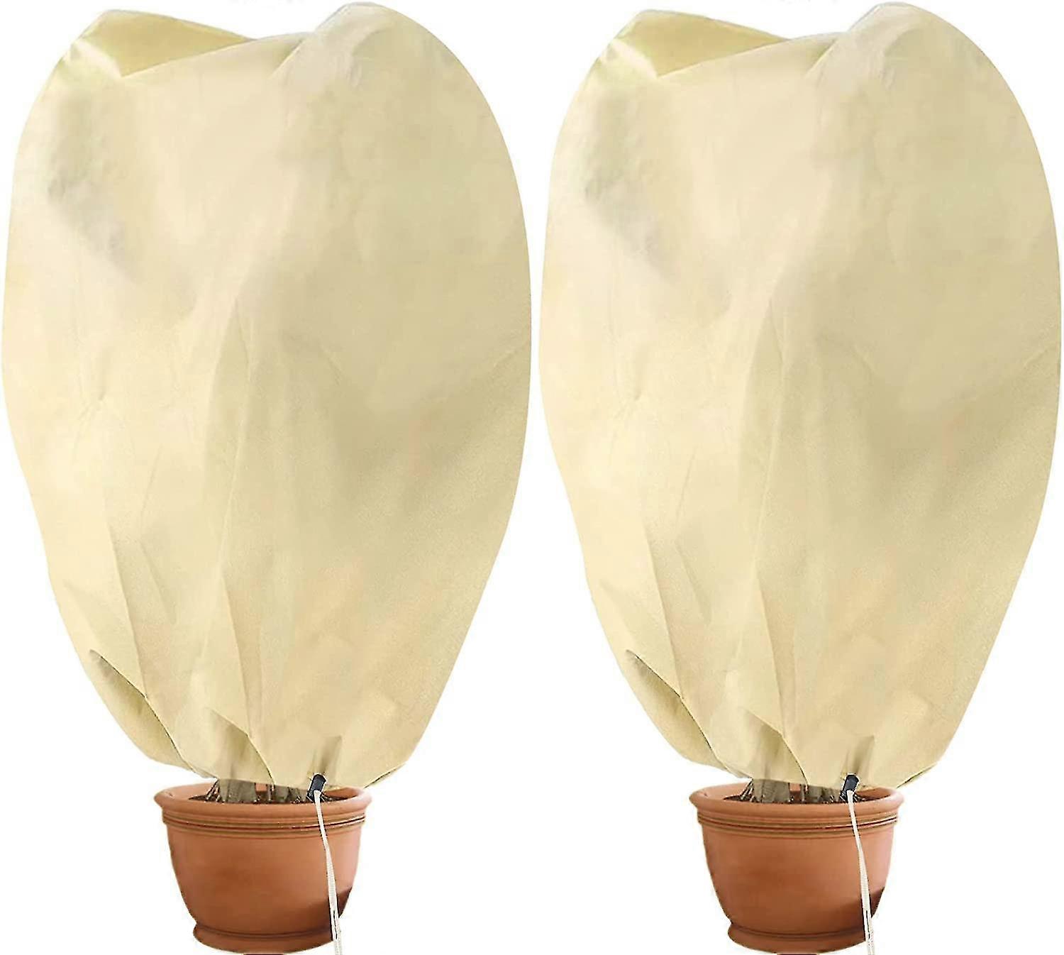 Set Of 2 Plant Protection Tarpaulins, Economic Large Capacity Winter Tarpaulin (beige) - 120 X 80 Cm