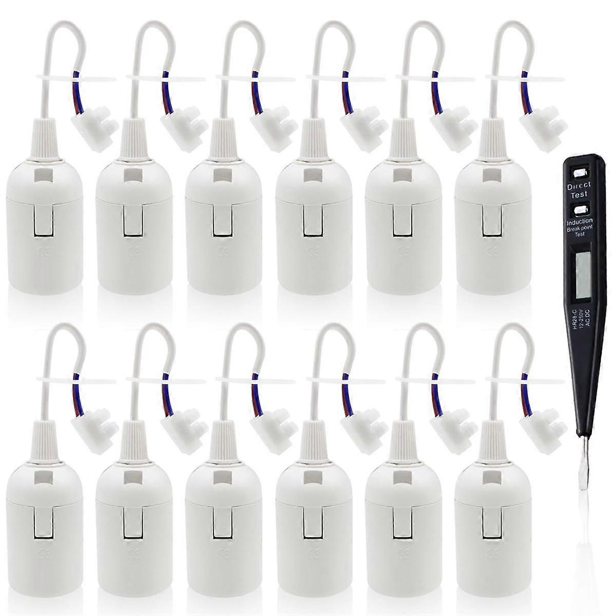 Douille de lampe E27 Douille de chantier 12 pièces avec câble Douille de construction E27 avec testeur de tension