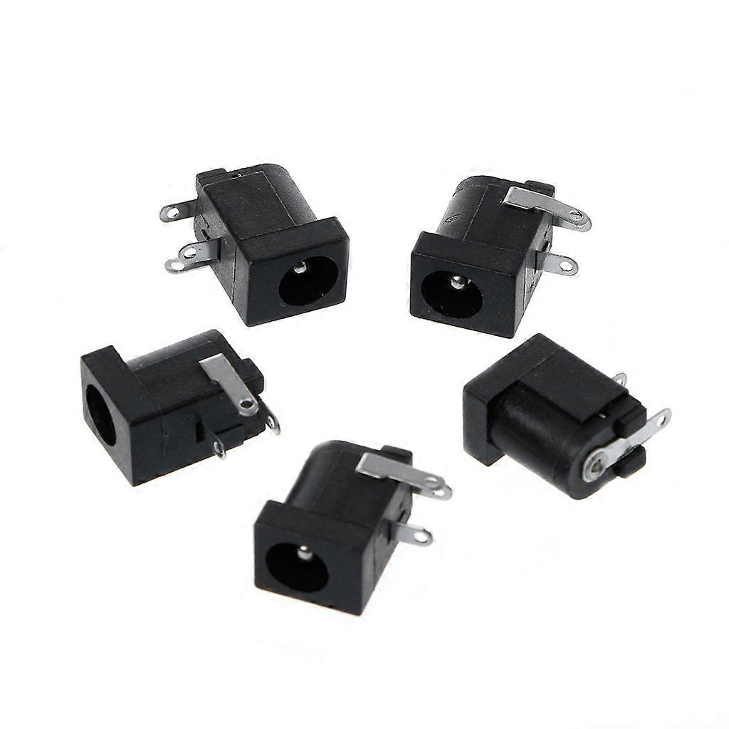 5 Pcs DC-005 Black for DC Power Jack Socket Connector 5.5x2.1mm Barrel-Type PCB