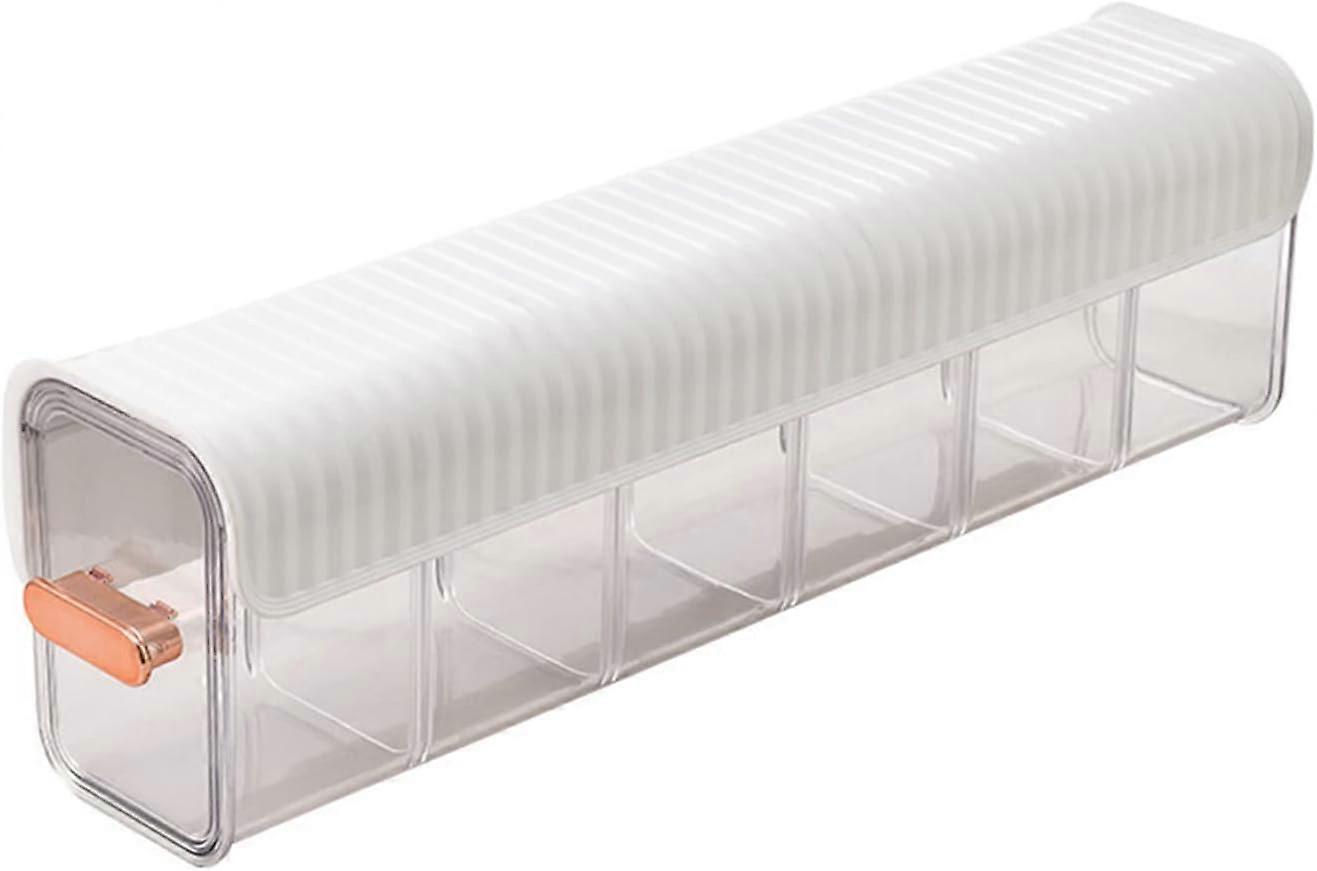 6 Cell Wall Mounted Transparent Storage Box, Punch-Free Multi-functional Storage Box, Socks Underwear Wall Mount Drawer Organizer for Clothes Socks Li