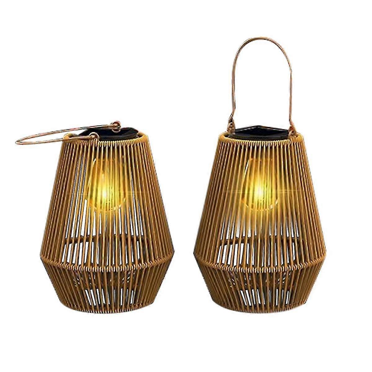 2 pz Lanterne Solari Luci Impermeabili Per Esterni Ad Energia Solare Per La Decorazione Del Giardino Del Cortile Patio