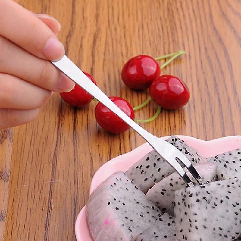 Stainless Steel Fruit Fork Luxury Cake Dessert Fork Mini Fork Salad Flatware Fork Two-tine Fork Table Fork Cutlery Kitchen Tools