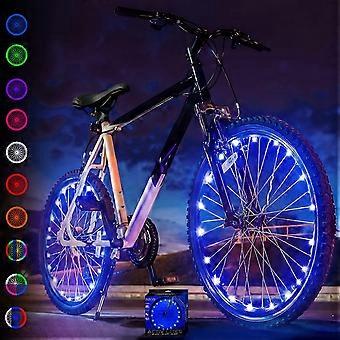LED Bicycle Wheel Light Kit with Battery for 100% Brightness and All-Angle Visibility for Ultimate Safety (Blue)