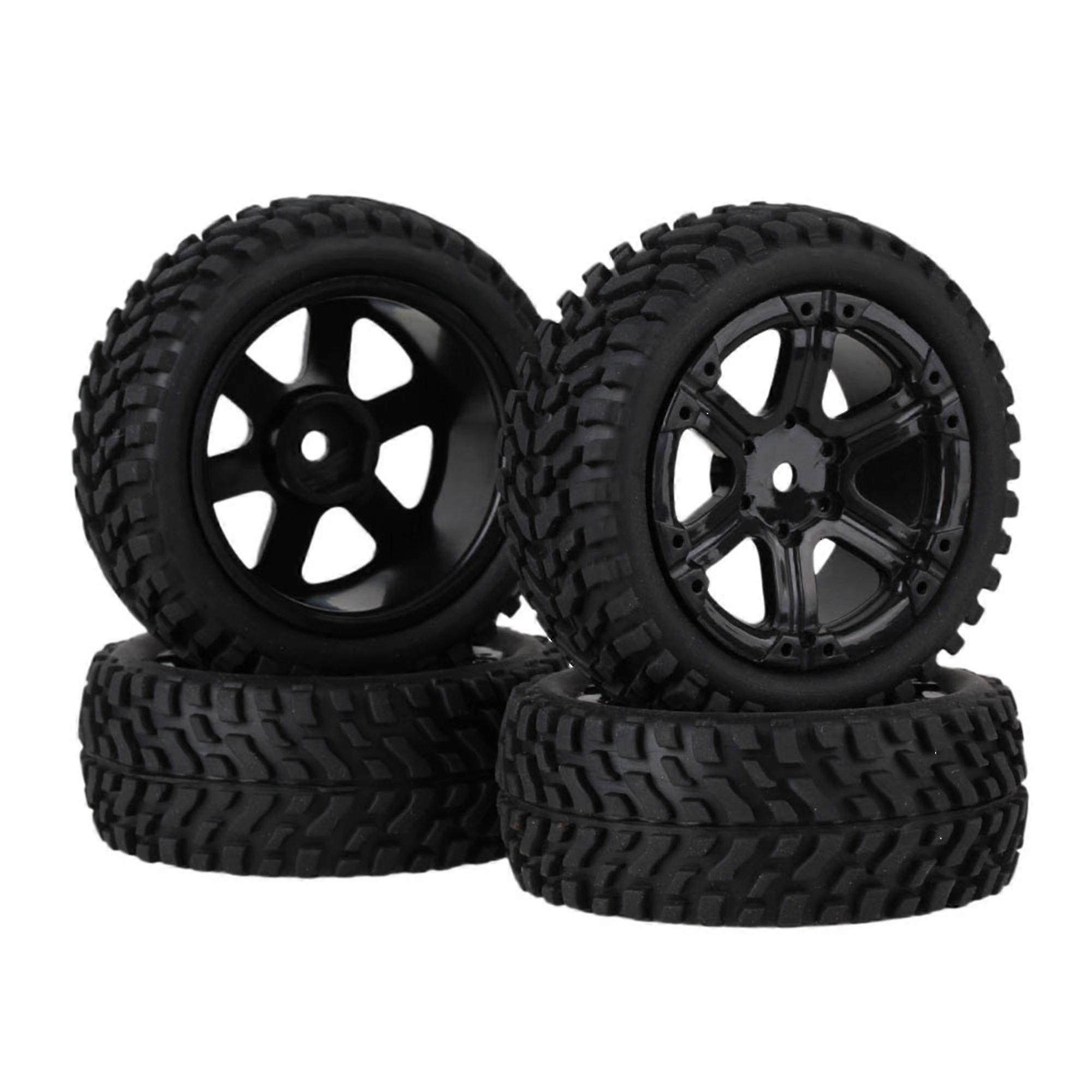 4 X Pattern Tire+ 6spoke Wheel Rim For Rc1:10 On Car