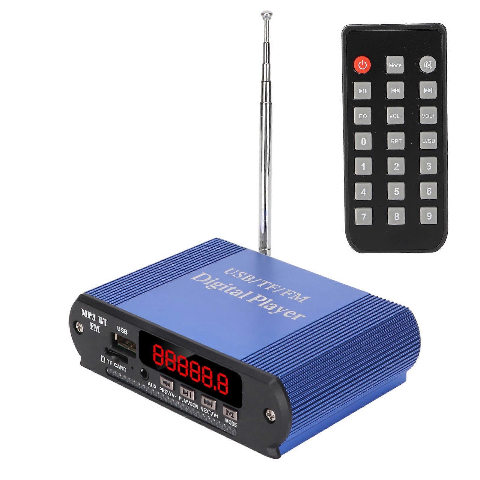 3 in 1 Power Amplifier MP3 Player Radio Power Amplifier Wireless Bluetooth 5.0 Remote Control Music PlayerBlue