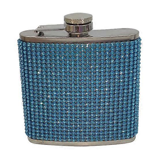 180ml Rhinestone Studded Hip Flask Leak-proof 304 Stainless Steel Reusable Anti-drop Wine Flask