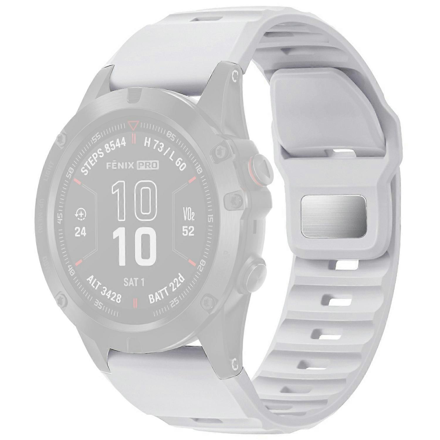 Silicone Strap for Garmin Fenix 7X Pro Fenix 7X Quickfit 26mm Replacement Watch Band - White