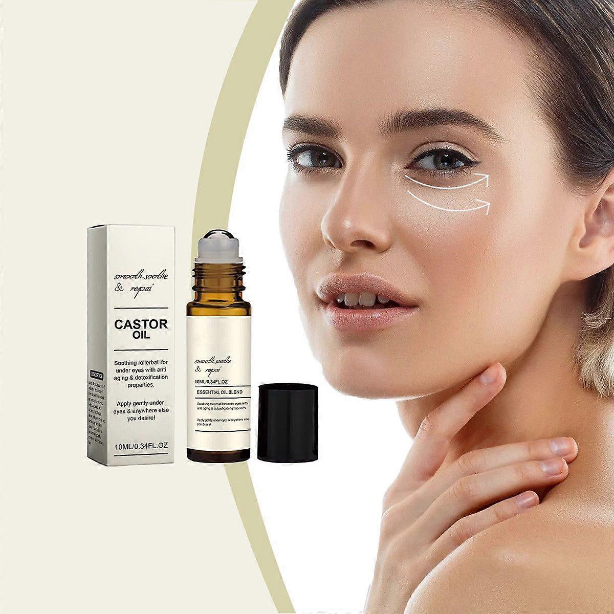 Rollerball Ricinusolie og røgelse, ricinusolie og røgelse øjenrulle, 10 ml rullekugle æterisk olie