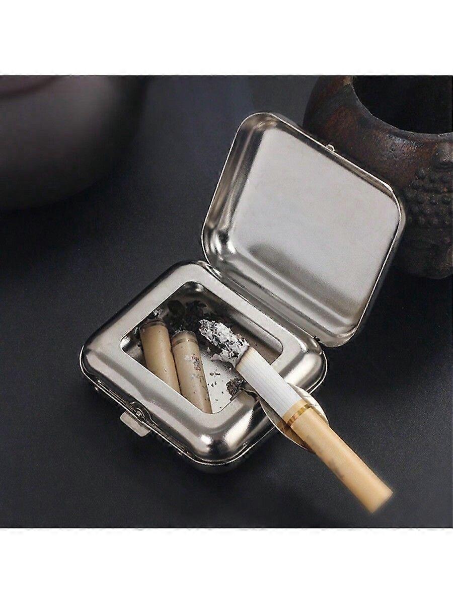 1pcミニメタル灰皿ポータブル小型灰皿屋外キャリーオンポケット灰ボックスクリエイティブカーシガレットアクセサリークリスマスギフト