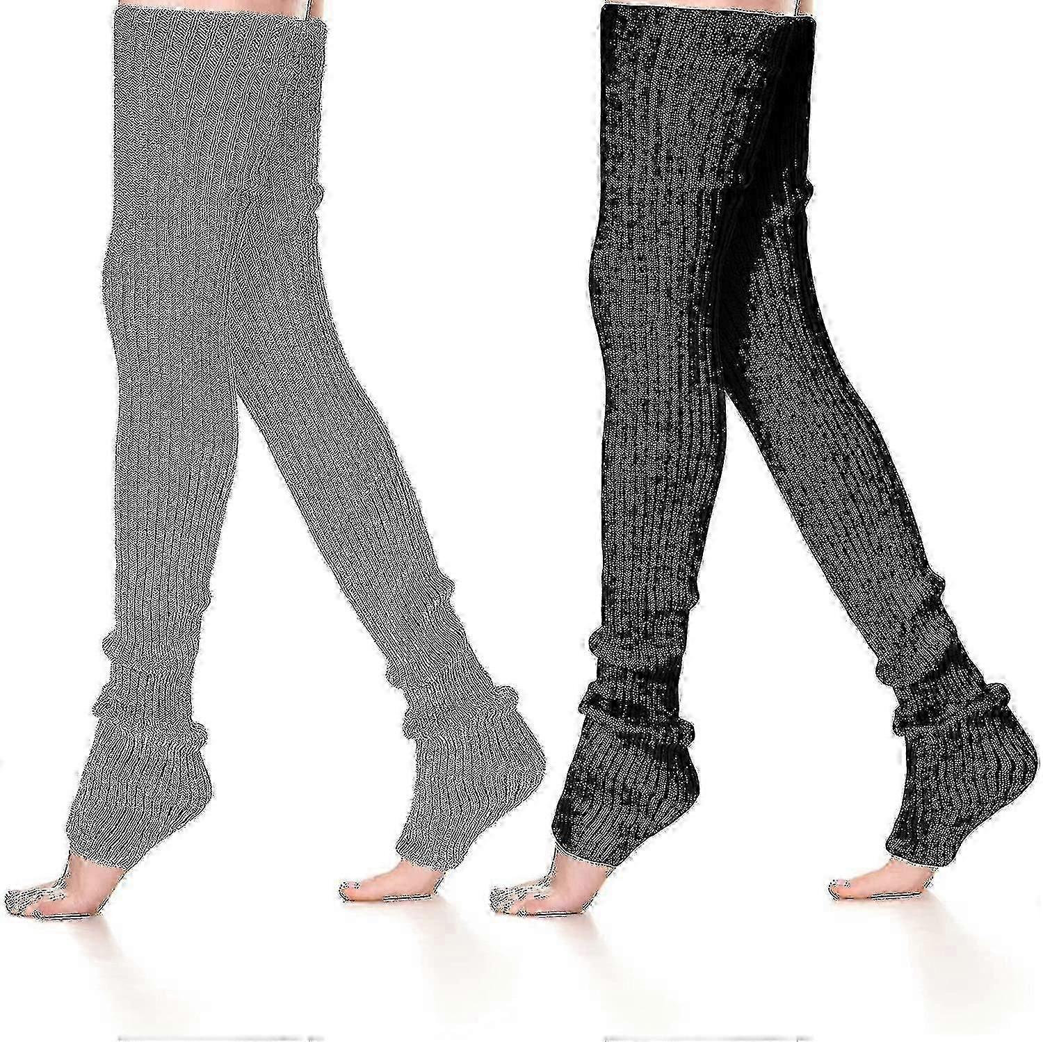 2 זוגות נשים חורף חם מעל גרבי הברך מחממי רגליים