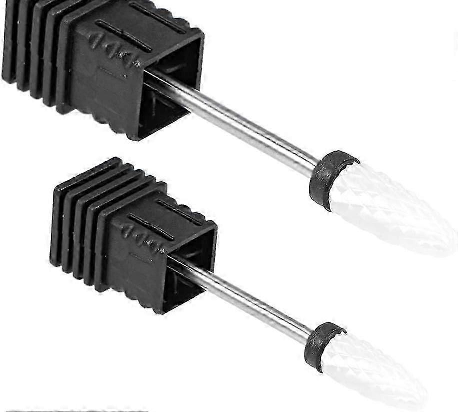 2pcs Ceramic Nail Drill Bits 3/32 Inch (Extra Coarse Grit) Electric Nails File