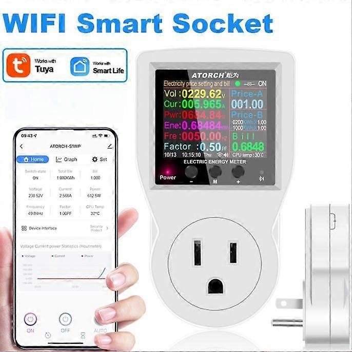 Smart metering socket wifi power statistics remote wireless switch suitable for Apple Android EU/UK/AU Plug