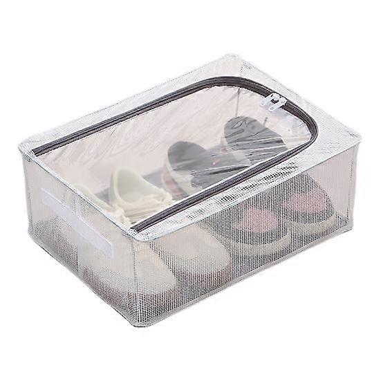 Transparent Storage Box with Double-Sided Openings Zipper Closure Waterproof PVC Shell Dustproof