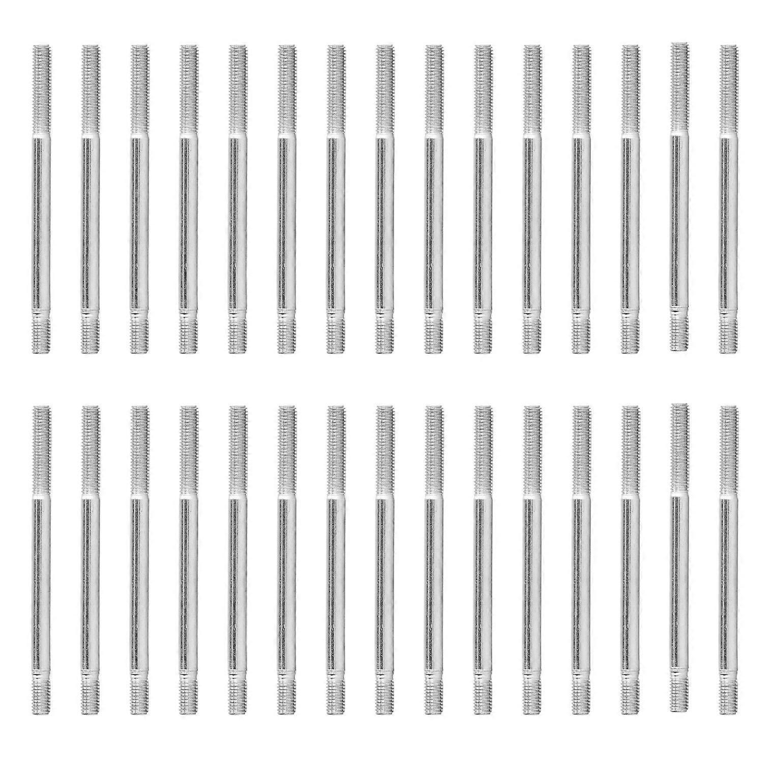 30PCS Double End Threaded Stud Carbon Steel Wear Resistant M6 Double Bolt Studs for Engine 113mm / 4